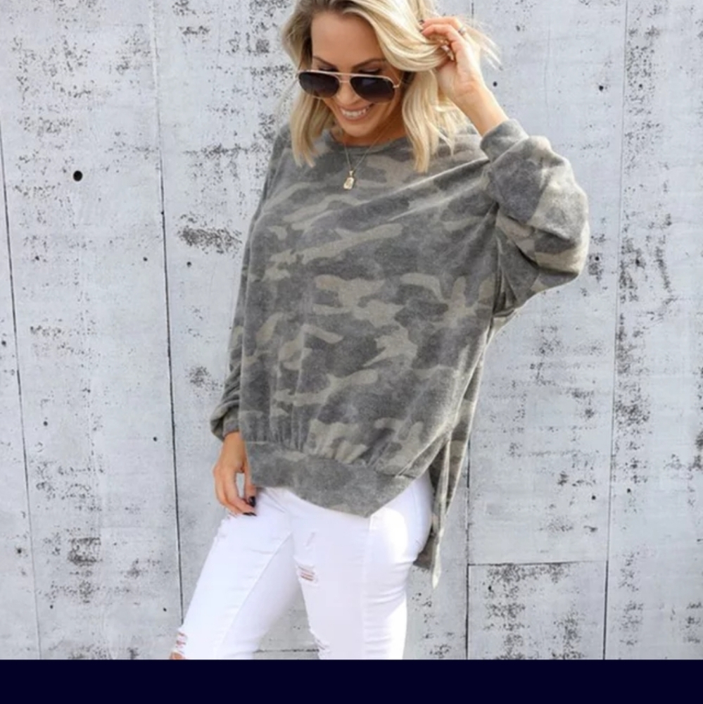 SALE❣camouflage Hi-Lo split sides to - Picture 2 of 11